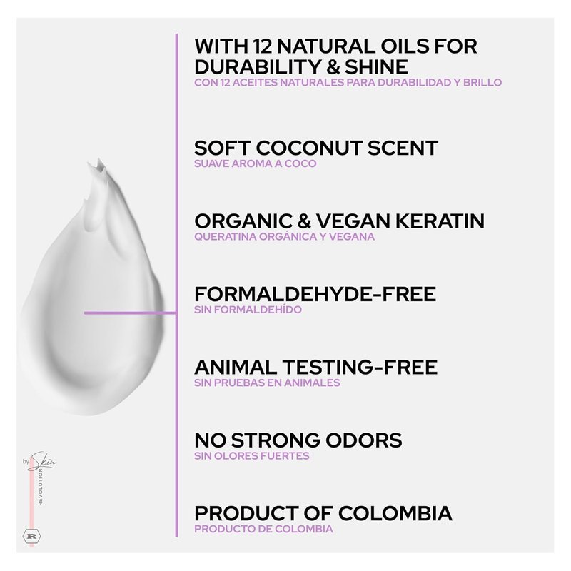 Organic Keratin Hair Treatment - Straighten, Repair & Relax Hair | All-Natural Vegan Formula | 250ml/8.45 Fl Oz