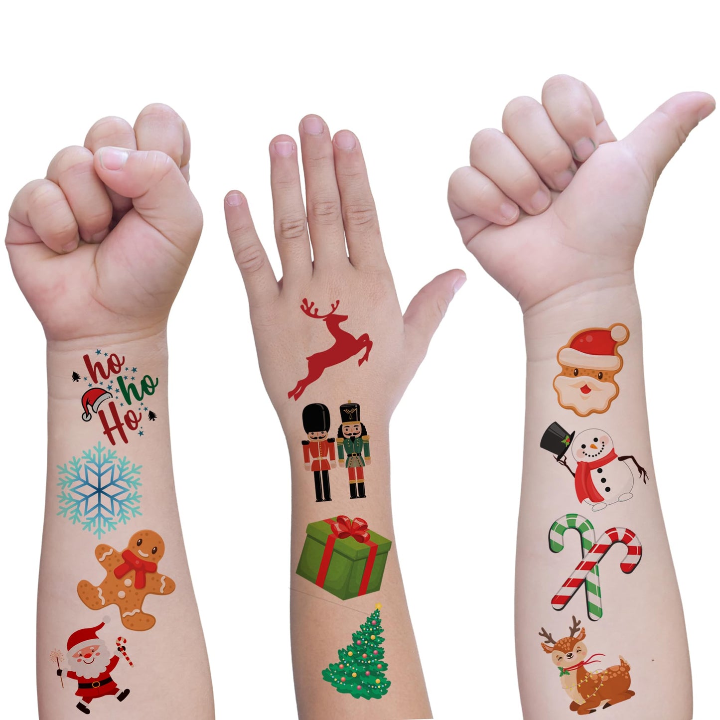 ArtCreativity Individual Christmas Tattoos for Kids - Set of 144-2 Inch Winter Holiday Temporary Tattoos in 12 Festive Designs - Classroom Christmas Party Favors and Stocking Stuffers For Kids