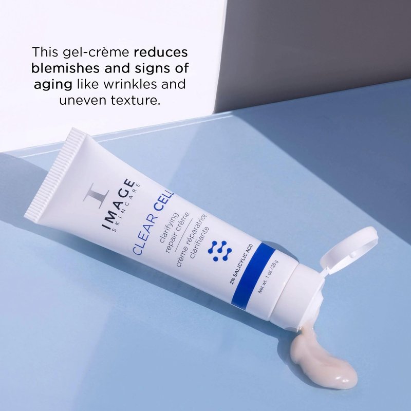IMAGE Skincare, CLEAR CELL Clarifying Repair Crème, Facial Night Cream Gel Moisturizer for Oily Prone Skin, Discovery Size 1 oz
