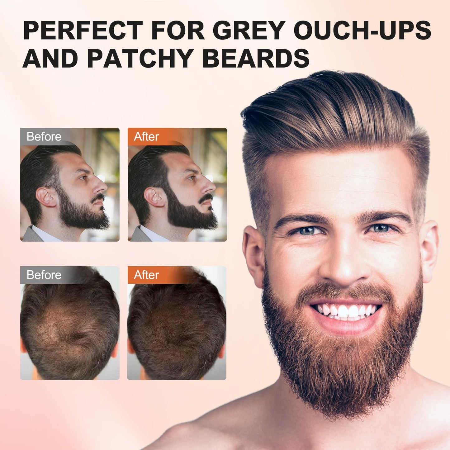 Root Touch Up Hair Powder - Instantly Cover Gray, Thinning Hair and Bald Spots for Men's Beards and Women's Eyebrows, Dark Brown