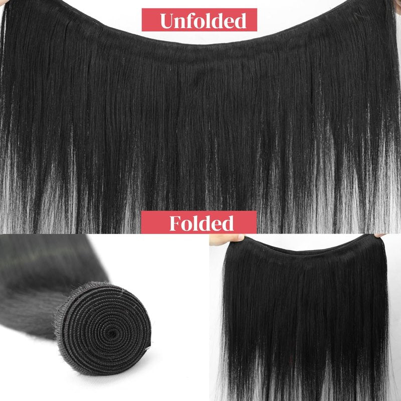 18 Inch One Bundle Human Hair Straight Bundles Human Hair 100% Unprocessed Brazilian Virgin Human Hair Bundles Natural Black