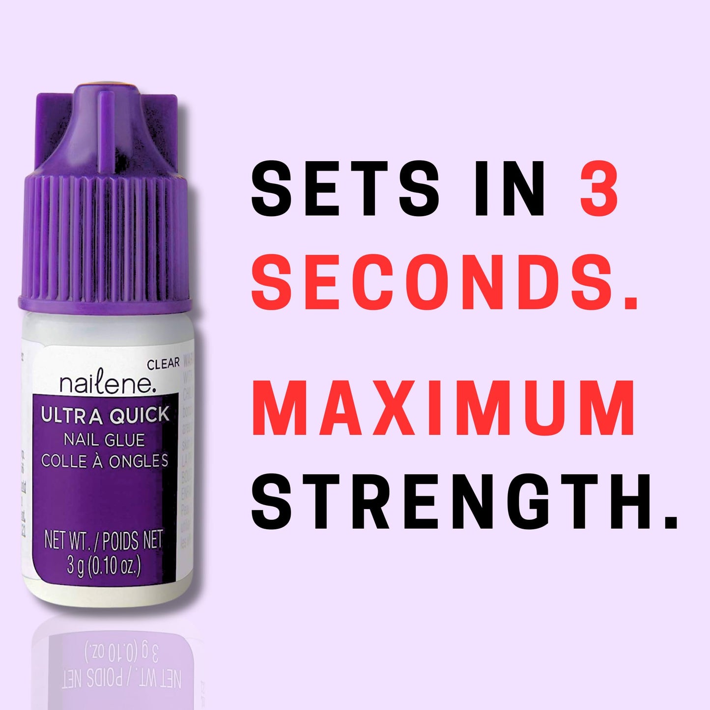 Nailene Ultra Quick Nail Glue Value Pack, Clear, Pointed Tip Precise Application, Super Fast Setting, Quick Drying, Maximum Strength, Strong Nail Glue for Press Ons and Nail Tips, 3 Piece