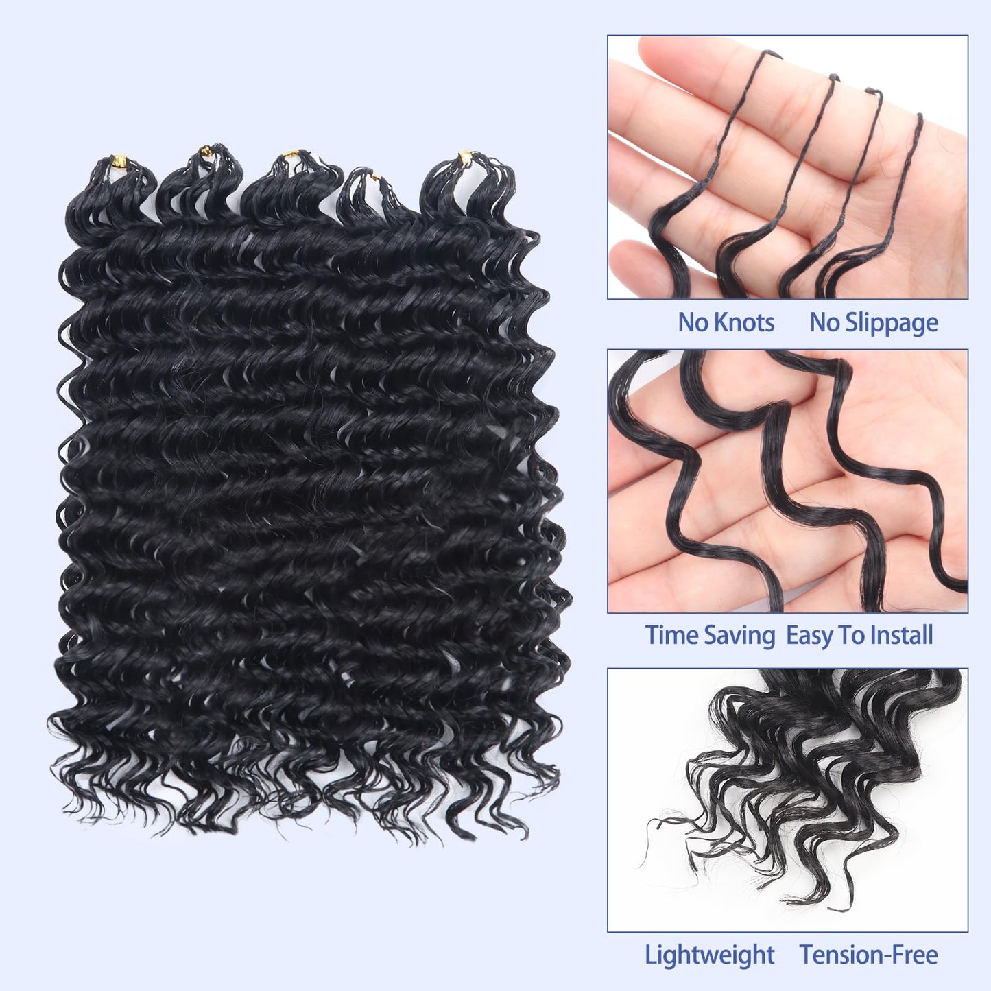 Sosihua Goddess locs crochet hair, 9 packs soft boho faux locs with curly ends bohemian crochet dreads for black women(14Inch,#1B-30-27)
