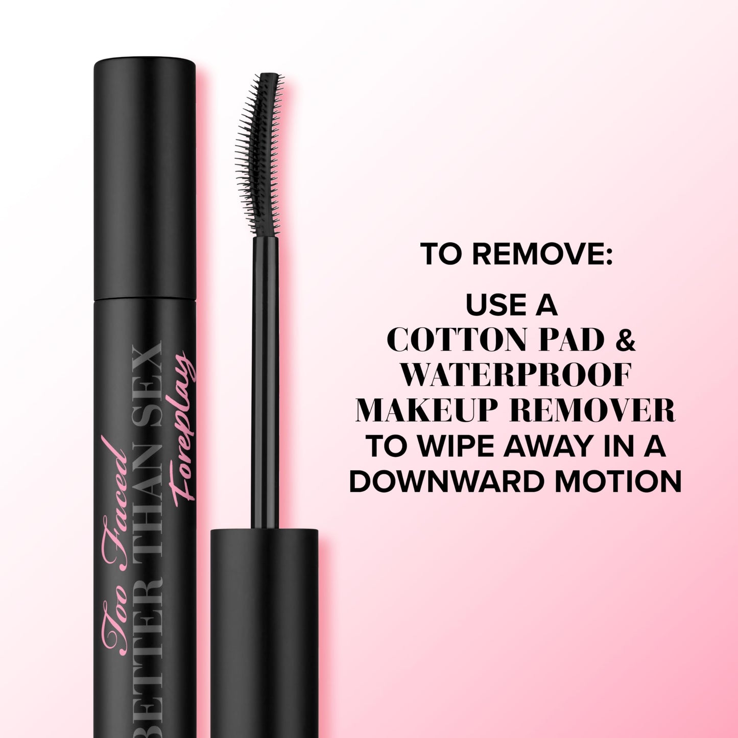 Too Faced Better Than Sex Foreplay Mascara Primer | Waterproof Eyelash Primer for Volume and Length | Nourishing Argan Oil + Grape Seed Oil Formula, Black, 0.27 Fl Oz