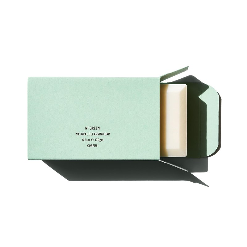 Corpus - Nº Green Cleansing Bar | Coconut-Based Triple-Milled Luxury Sustainable Soap with Vegan Squalane & Marula Oil | Sulfate-Free, No Synthetic Fragrance, Palm Oil or Parabens (170g / 6oz)