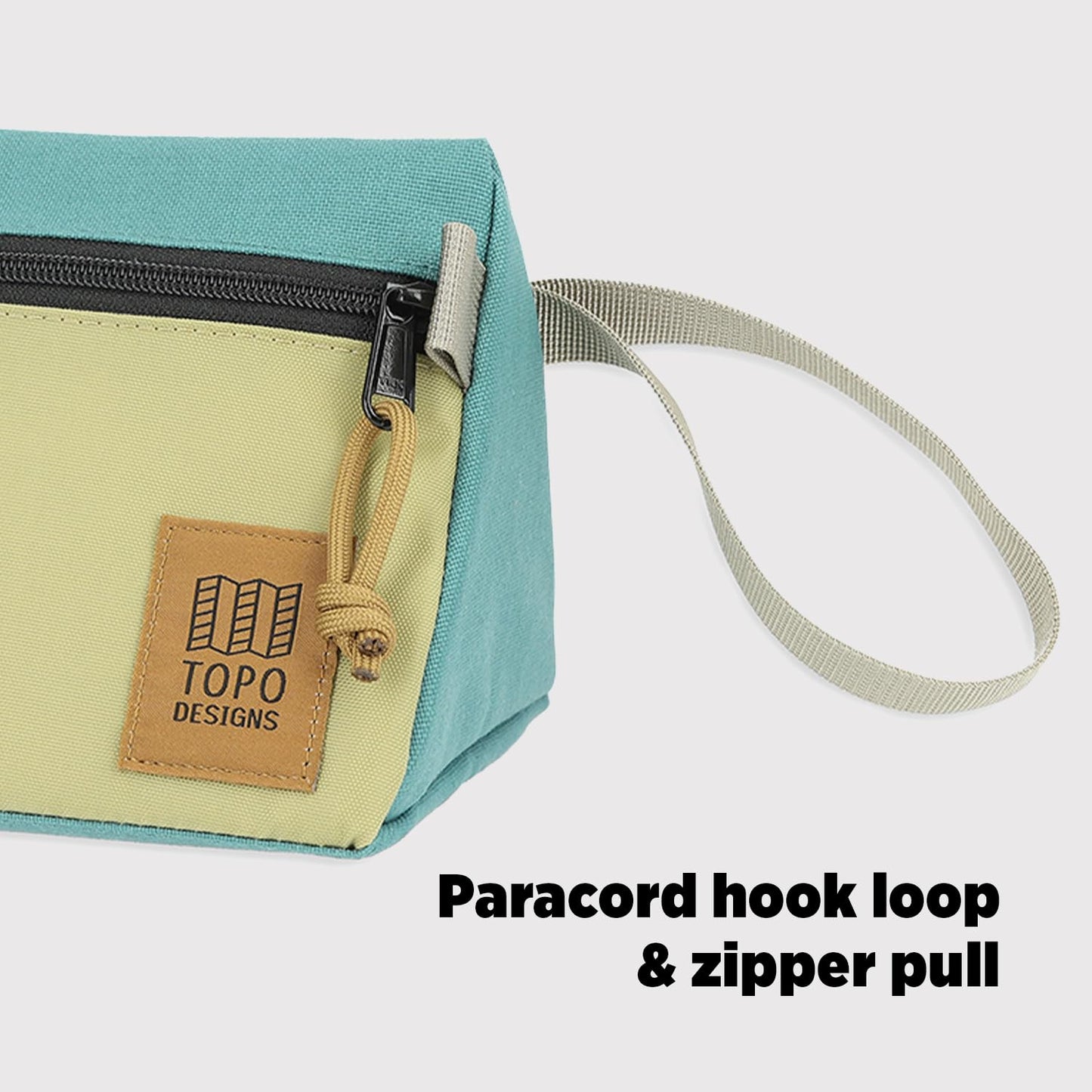 Topo Designs Dopp Kit - Travel Bag for Personal Care Essentials, Self Standing Triangular Shape, Fully Lined for Easy Cleaning, Recycled Nylon (Caribbean)