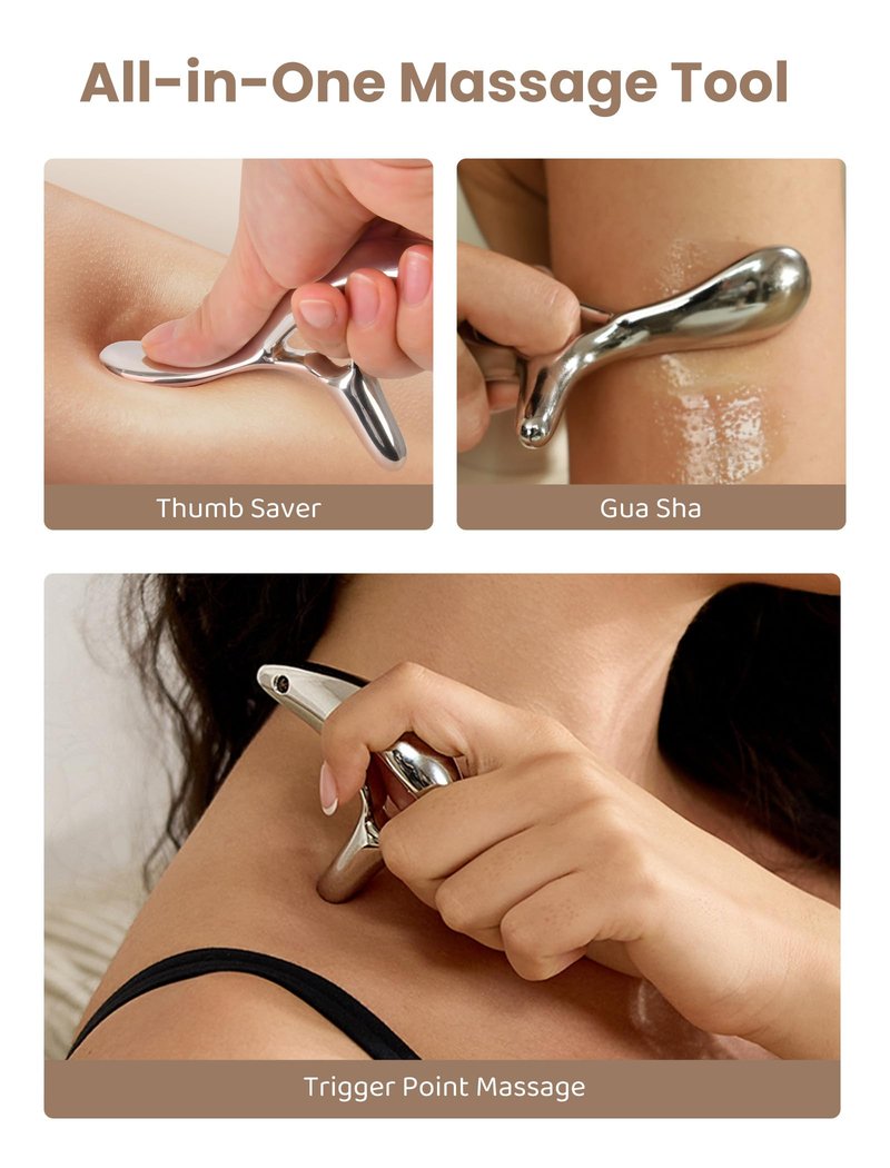 lifechill Trigger Point Massage Tool for Deep Tissue Massage & Gua Sha, HSA Muscle Scraper Tool for Full Body Pain Relief, FSA Eligible Items Thumb Saver Acupressure Tool, Fathers Day Dad Gifts