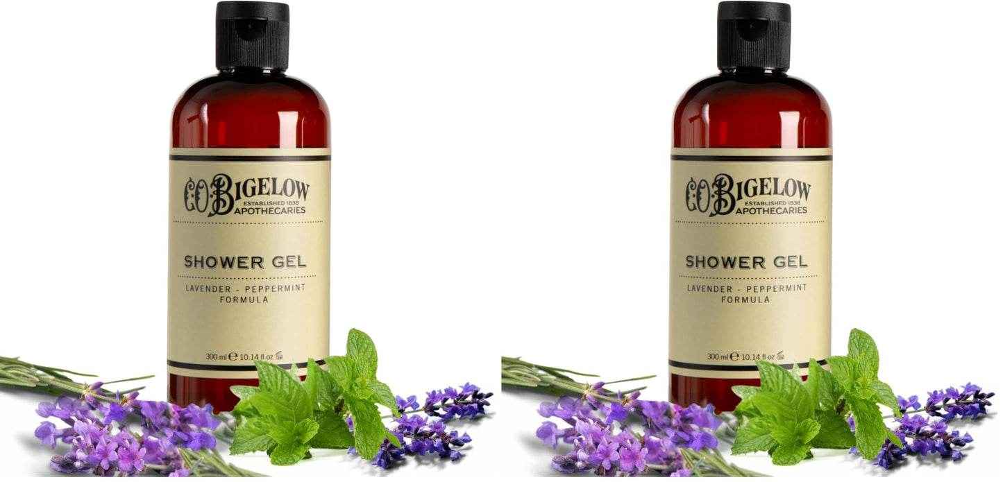 C.O. Bigelow Lavender Peppermint Shower Gel, Moisturizing Body Wash with Lavender & Peppermint Essential Oils, 10.14 Fl Oz (Pack of 2)