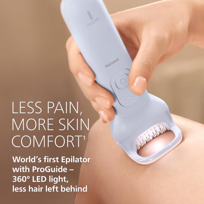 Philips Epilator Series 8000 - Cordless Wet & Dry Hair Removal Device | 60 Min Runtime, 3 Accessories, Model BRE708/00