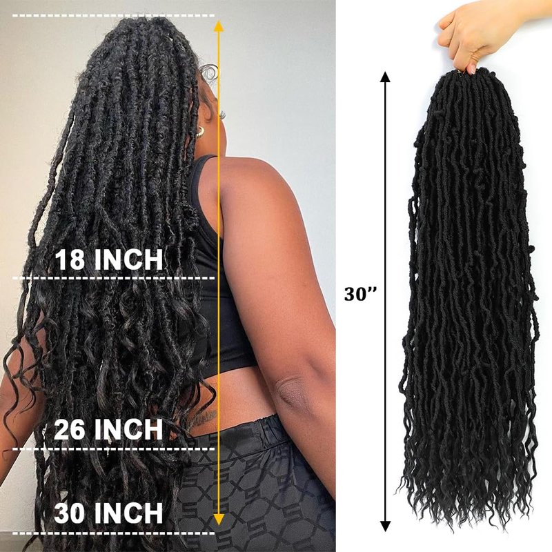 Faux Locs Crochet Hair (30 Inch) XCRUIQO Soft Locs with Curly Ends Goddess Locs Synthetic Boho Crochet Faux Locs for Women Pre Looped (8 Packs, Honey Orange)