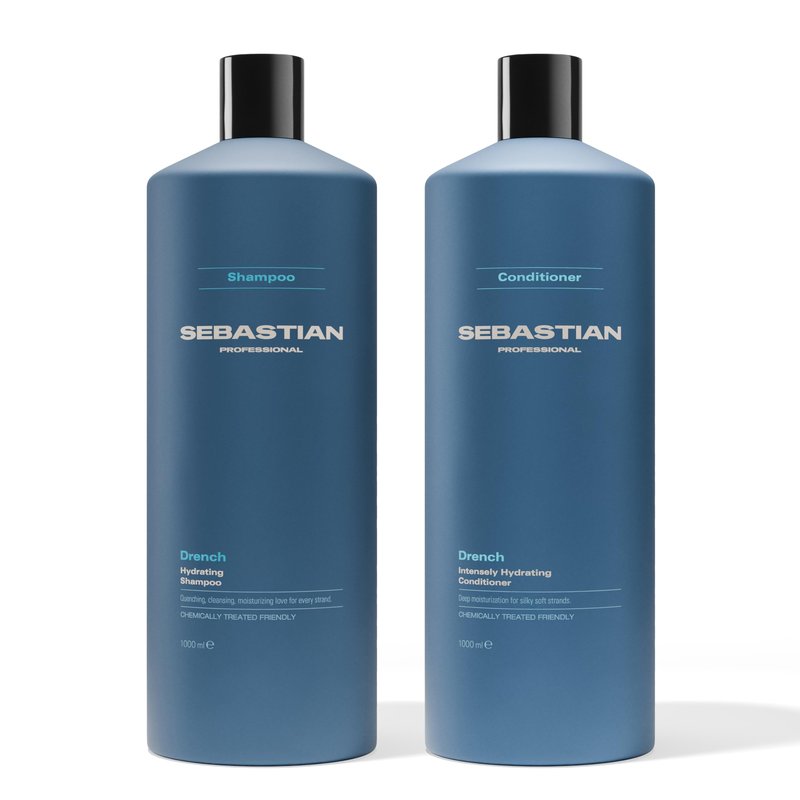 Sebastian Drench Deep Moisturizing Shampoo (33.8oz) and Conditioner (33.8) Liter Set