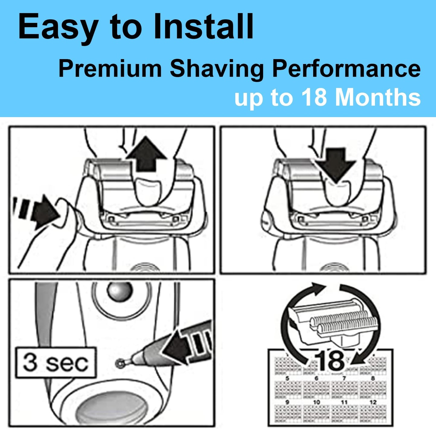 70S Series 7 Replacement Head for Braun Electric Foil Shaver, 1 Pack
