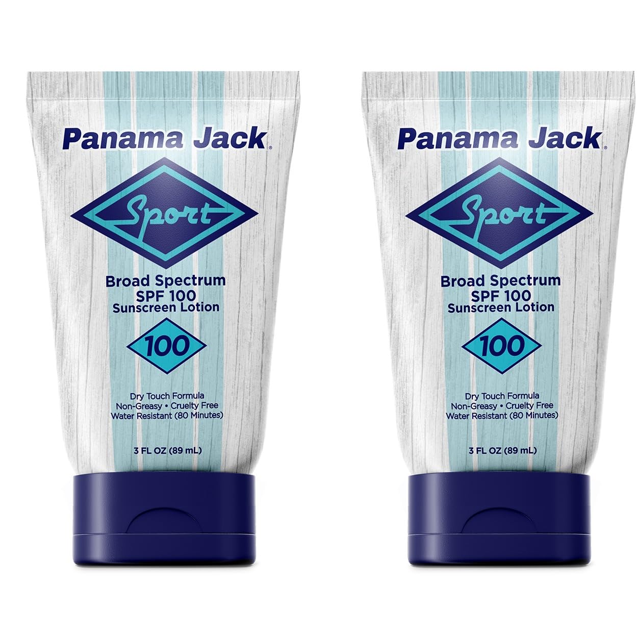Panama Jack Sunscreen Lotion - SPF 100 Broad Spectrum UVA/UVB Protection | Non-Greasy, 3 FL OZ (Pack of 2)