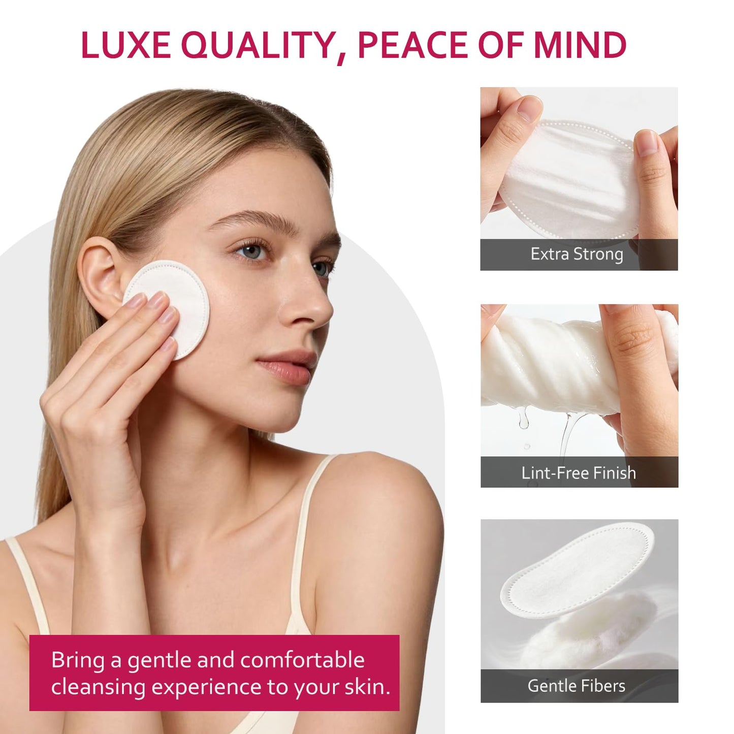 Astraescly Cotton Rounds Bulk 2000 Count, Soft Makeup Remover Pads for Face 100% Pure Cotton Lint-Free Hypoallergenic Gentle Exfoliating Facial Pads for All Skin Types & Toner, 20 Packs of 100 Count