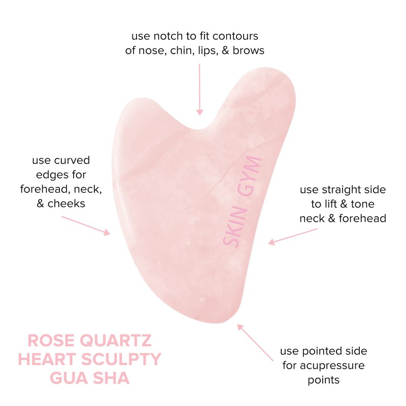 Skin Gym Rose Quartz Gua Sha & Signature Oil Kit | Holiday Radiance Boosting Duo | Facial Contouring & Skin Rejuvenation | All-in-One Exfoliating, Smoothing & Moisturizing Face Oil | AM/PM Compatible