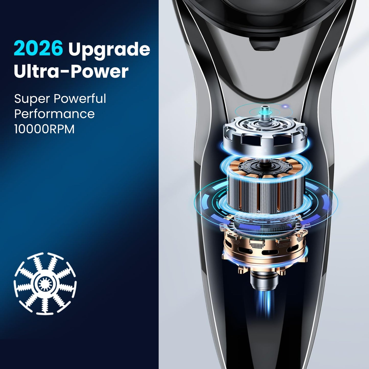 Electric Razor for Men Waterproof: Upgraded Rechargeable IPX7 Waterproof Shaver, Perfect for Men with Sensitive Skin and Travelers with Pop-Up Trimmer, Wet/Dry Shaving and Shower Use