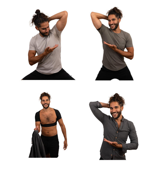 SweatlimitPro Men's Armpit Sweat Vest – High-End, Patented Underarm Protection to Prevent Armpit Sweat Leaks. (White, Large)