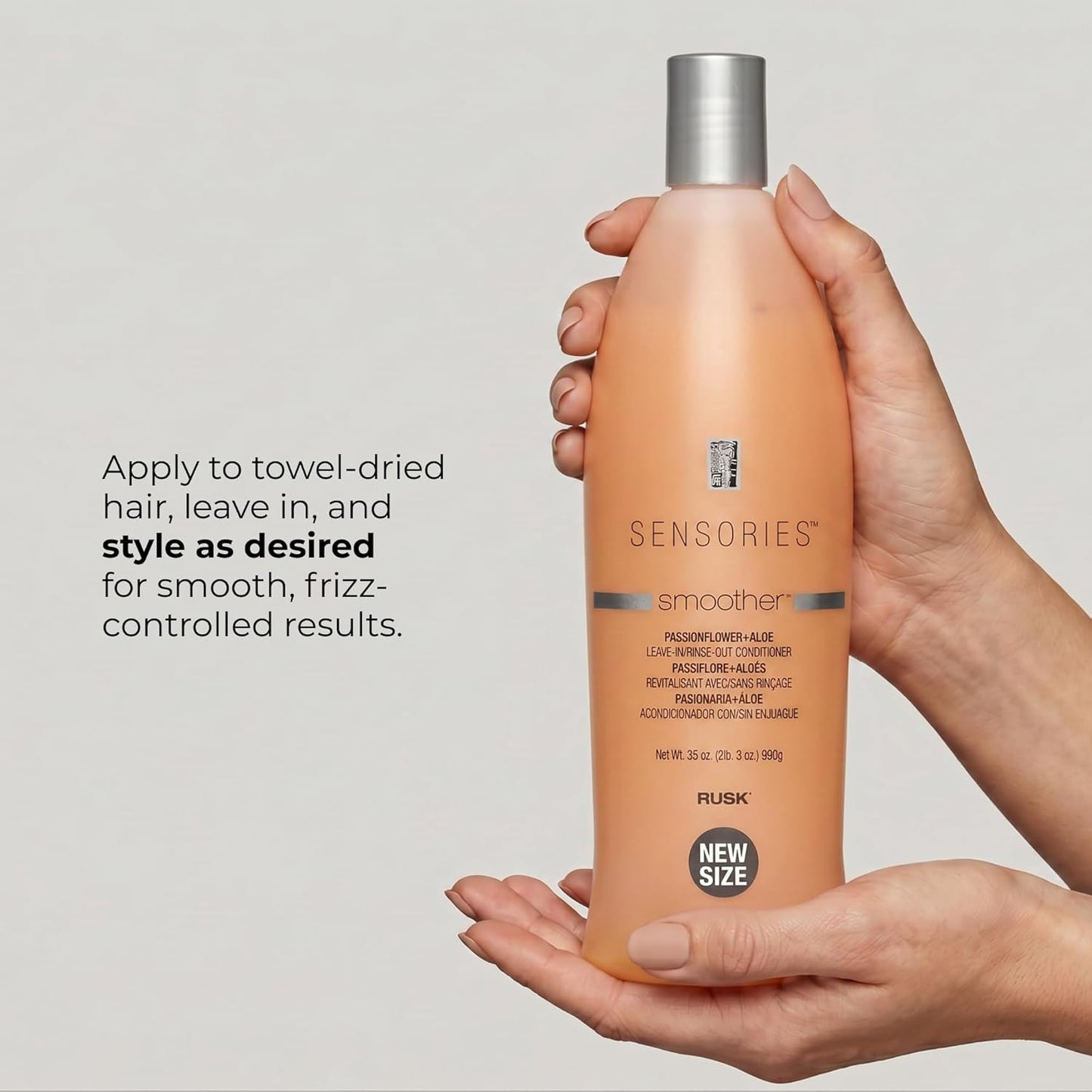 RUSK Sensories Smoother - Passionflower & Aloe Anti-Frizz Treatment for Restored Moisture & Shine | 8.5 oz