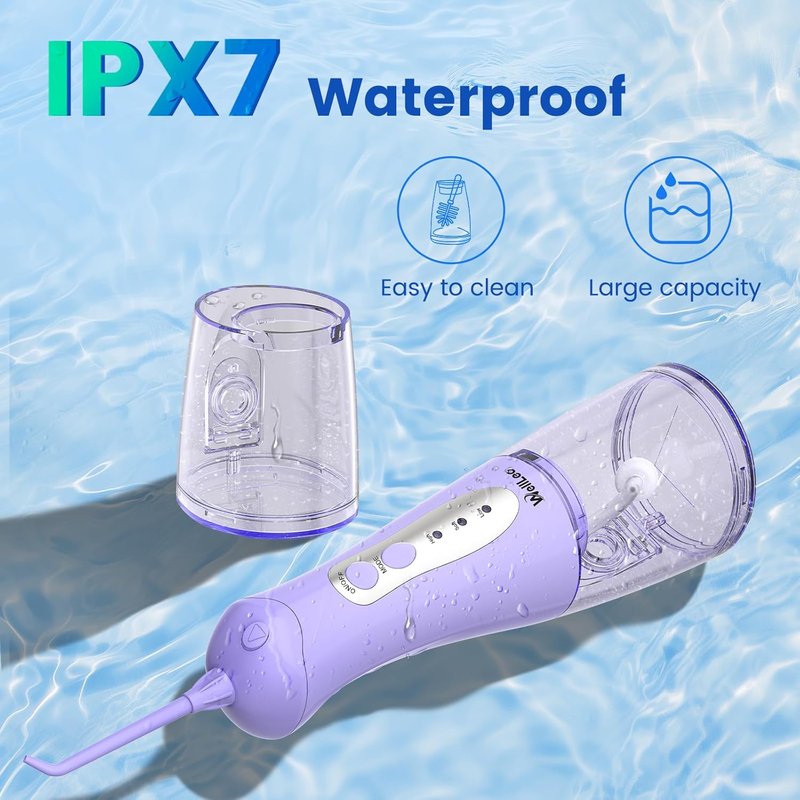 Water Flosser for Teeth - Portable Rechargeable Oral Irrigator with 5 Jet Tips | IPX7 Travel Dental Care