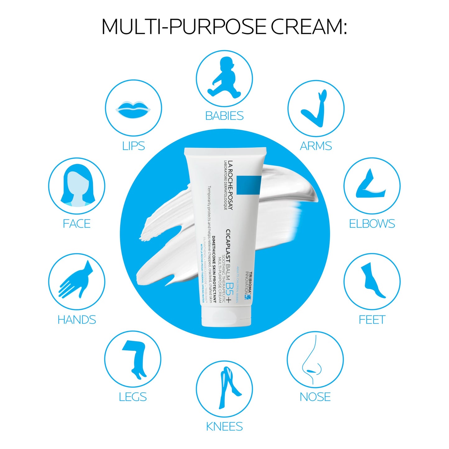 La Roche-Posay Cicaplast Balm B5+,Madecassoside + Shea Butter + Vitamin B5 Panthenol,Healing Ointment & Therapeutic Multi Purpose Calming Cream for Dry & Irritated Skin,Paraben Free,100ml,(Pack of 2)