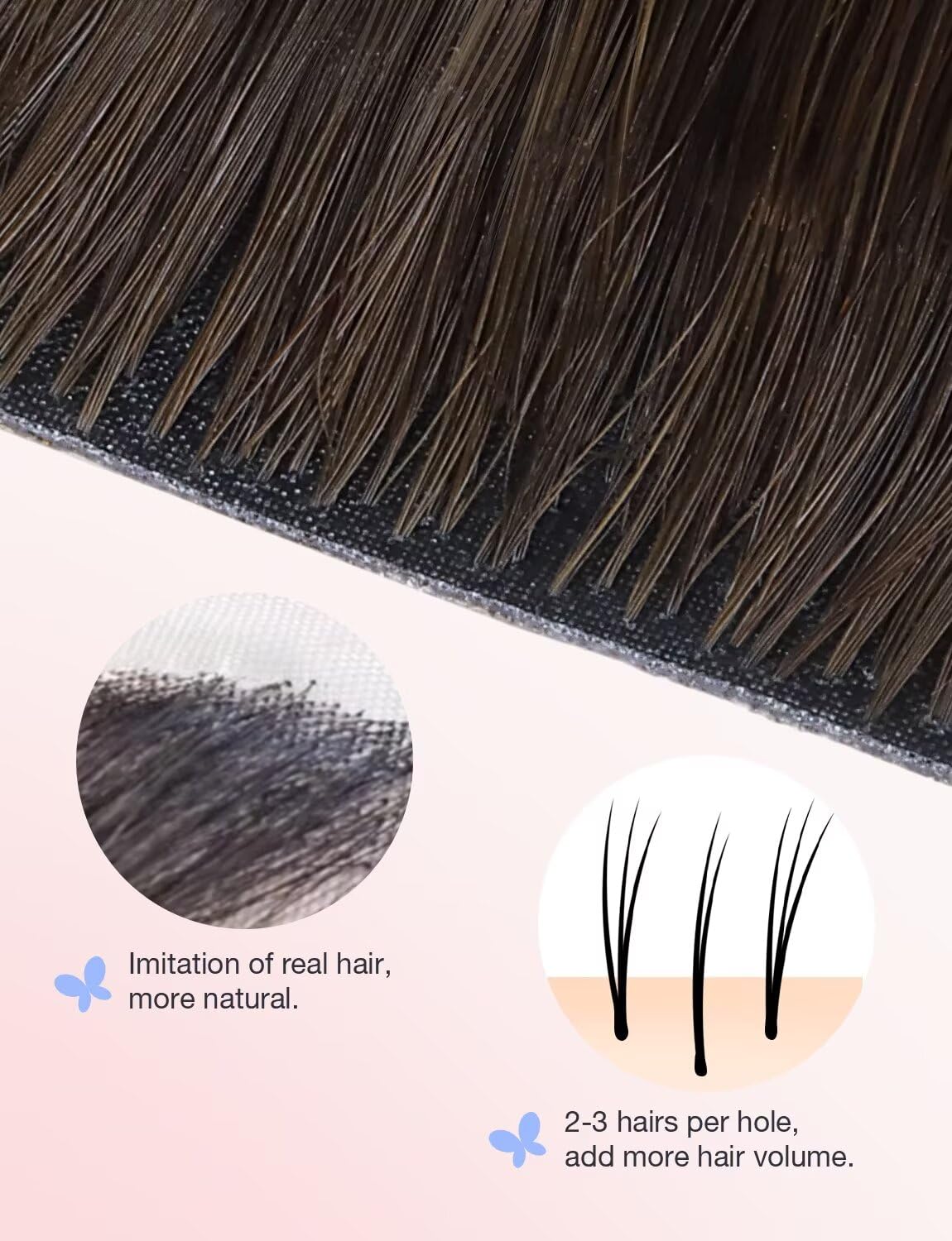 Invisible Tape In Human Hair Extensions - Dark Brown to Chestnut Brown | 10pcs, 16 Inch, Straight