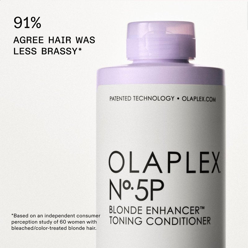 Olaplex Nº.5P Blonde Enhancer Purple Toning Conditioner: Neutralizes Brassiness & Strengthen | Repairs Damages & Hydrates Hair | For Coily, Curly, Straight, and Wavy, 250 mL / 8.5 Fl. Oz.