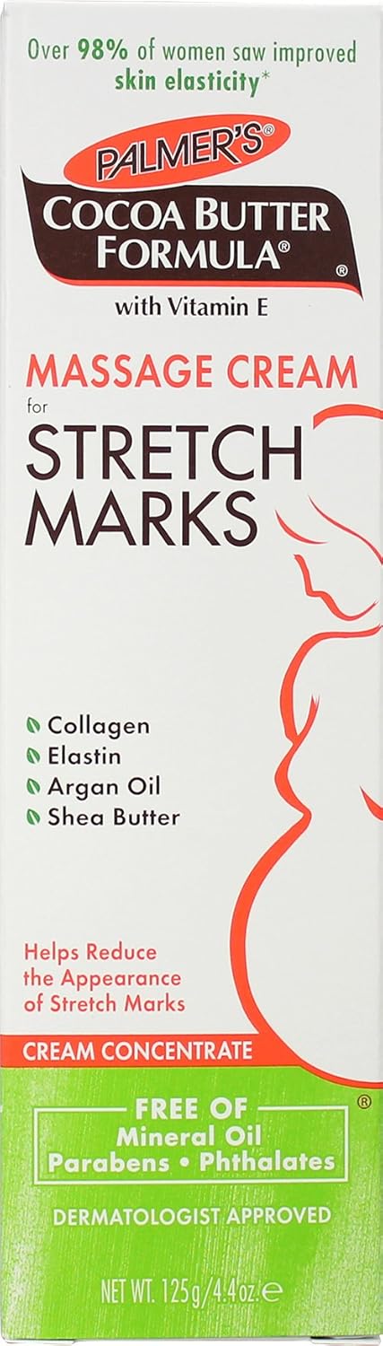 Palmer's Cocoa Butter Formula Massage Cream - Stretch Marks & Pregnancy Skin Care | 4.4 Oz (Pack of 2)