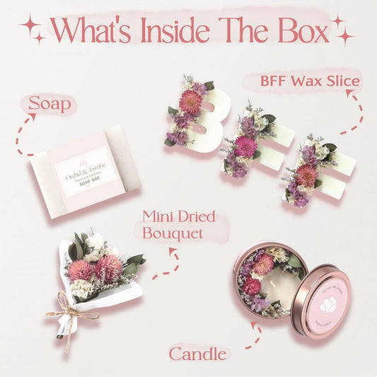 LaurGifts Best Friend Gift Box for Women – Luxury BFF Birthday, Thoughtful Friendship Present for Bestie, Soul Sister or Bridesmaid – Ready to Gift Orchid & Jasmine Keepsake