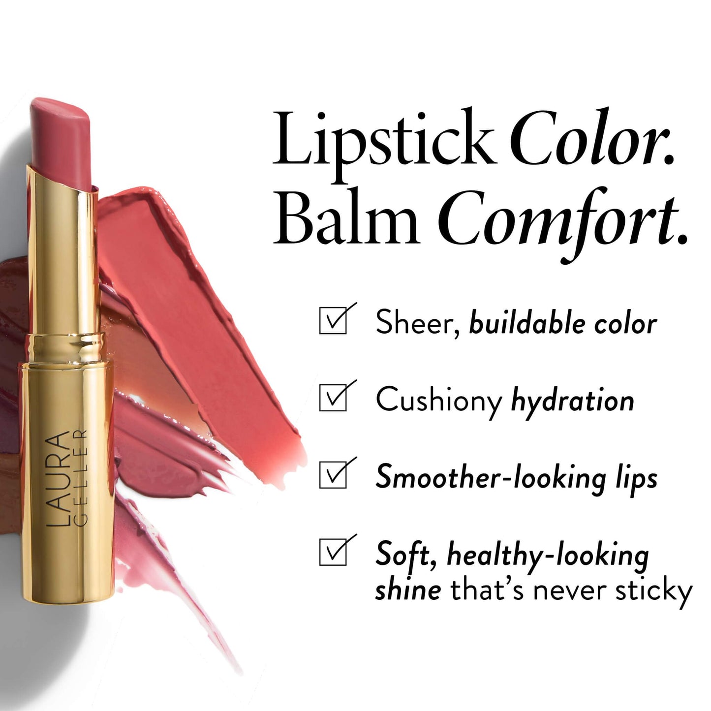 LAURA GELLER NEW YORK Jelly Balm Tinted Lip Balm – Jammin' – Hydrating Lip Color with Shine Finish – Squalane & Vitamin E – Buildable Sheer to Medium Coverage – Vegan & Cruelty-Free