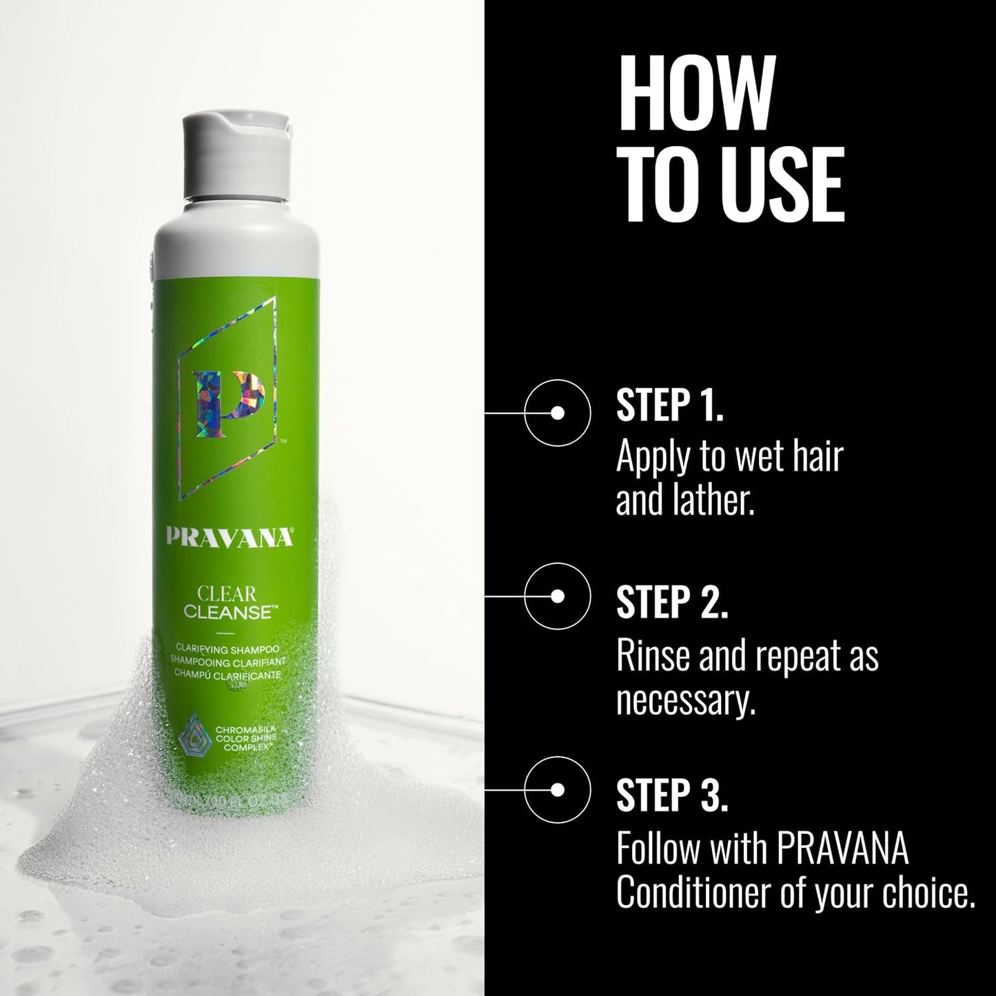Pravana Clear Cleanse Shampoo - Clarifying Formula for Color Treated Hair | Hydrates & Removes Hard Water Deposits