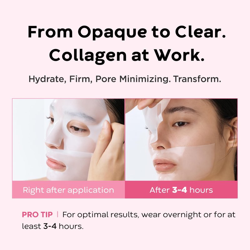 Dr.WIK Deep Collagen Gel Mask – Skin-Hugging Hydrogel Face Mask with Collagen for Firming, Hydration & Pore Care, Niacinamide, Overnight or Travel-Friendly K-Beauty Skincare 38g x 4EA