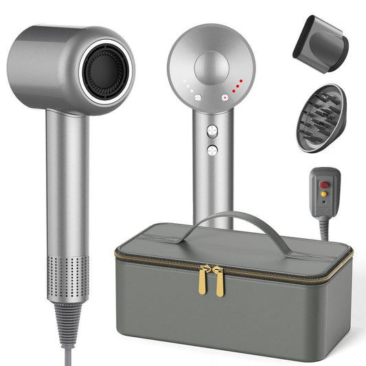 2026 Hair Dryer with Carry Case, 2 Min Fast Drying l 160000 RPM Professional High-Speed Ionic Blow Dryer 200 Millions Negative Ionic l 3 Speeds&3 Teamps, Low Noise Hairdryer with Diffuser Nozzle, Gray