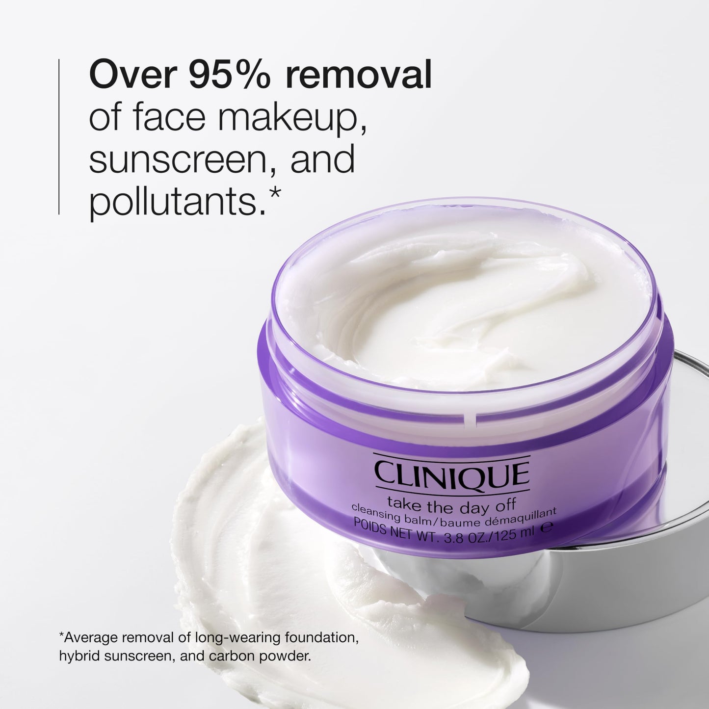 Clinique Take The Day Off Cleansing Balm Makeup Remover | Dissolves Face + Eye Makeup and Sunscreen | For All Skin Types, 3.8 Ounce