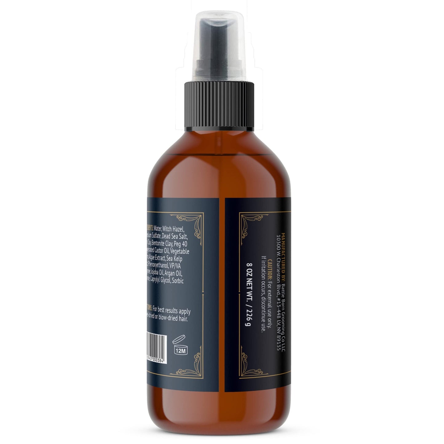 Battle Born Grooming Co Sea Salt Spray (8 fl oz) – Natural, Vegan, Texturizing Spray for Effortless Beach Hair & Waves – Adds Volume, Texture, and Thickness – Unisex