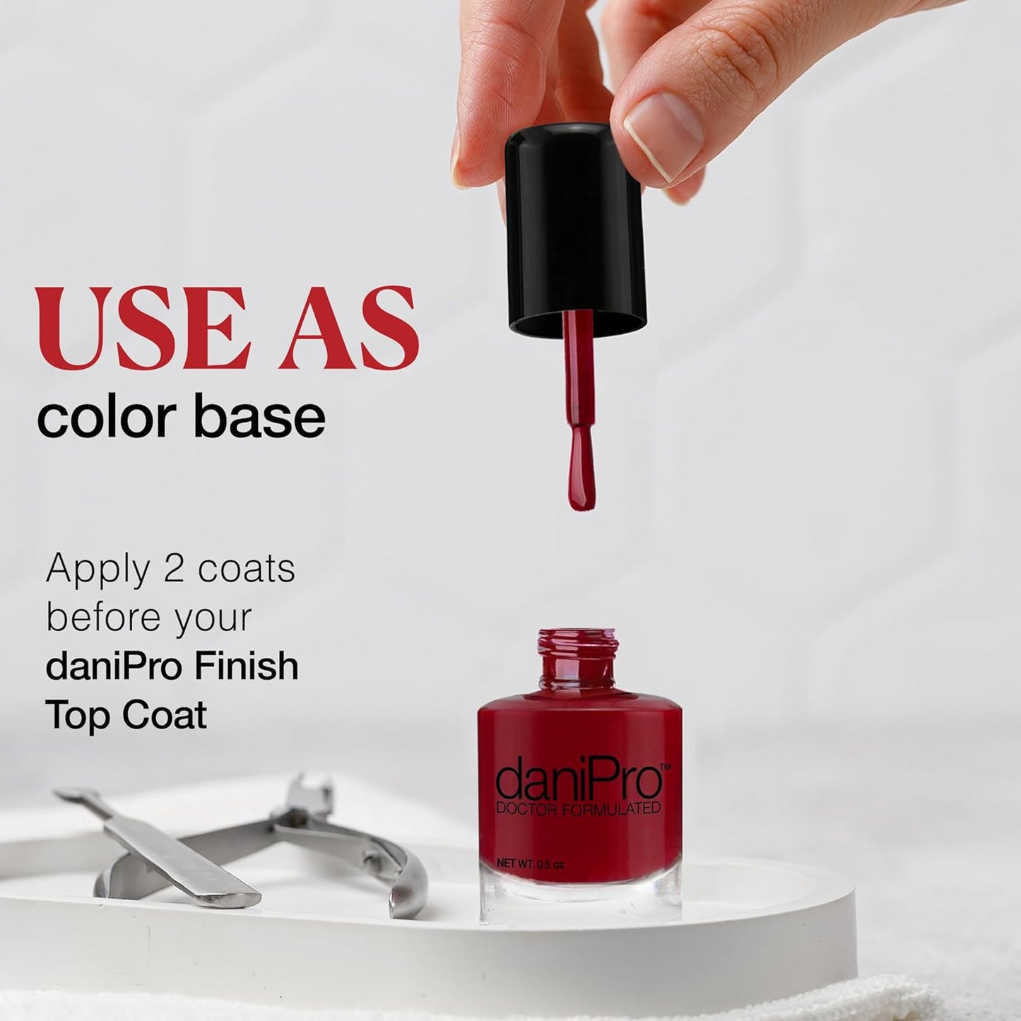 DaniPro Nail Polish - Always Be True Deep Red | Vegan Formula with Biotin & Vitamins, 0.5 oz