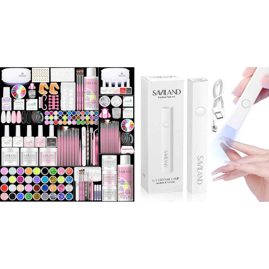 Acrylic Nail Kit with UV Light - Complete Saviland Nail Art Set for Salon Quality