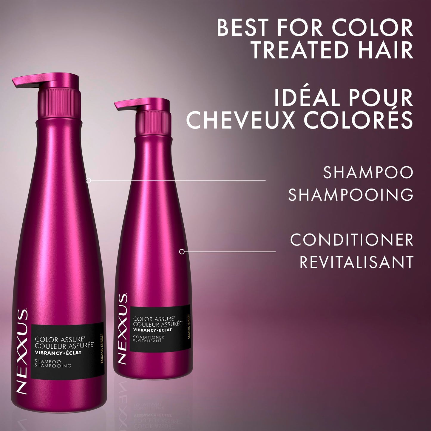 Nexxus COLOR ASSURE Shampoo for Vibrancy for Color Treated Hair Powered by CHROMABOND SEALER with Citric Acid 13.5 oz