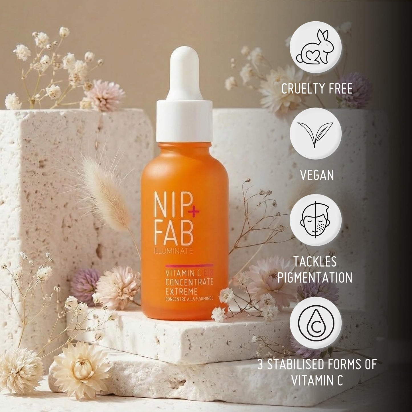 Nip+Fab Vitamin C Fix Concentrate Extreme 15% 1 fl oz | Face Skin Radiance Booster | 3 Forms of Vitamin C | Ferulic Acid | Skin Protection | Moisturizing Hydrating Antioxidant