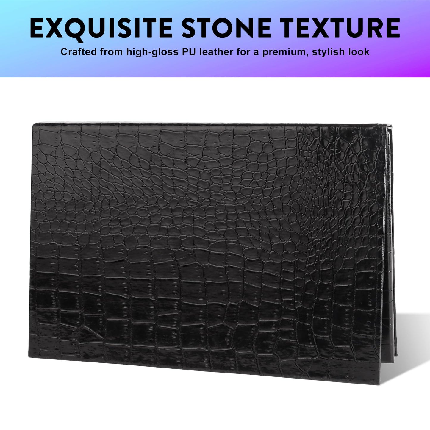 Large Empty Magnetic Makeup Palette with Foldable Stand (Holds 60 Standard Pans) – Professional PU Leather DIY Eyeshadow Organizer Case for Depotting & Travel (Black)
