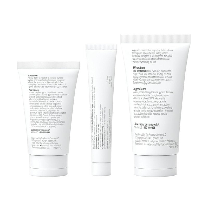 Proactiv MD Acne Treatment Kit - 3-Step Routine with Ultra-Gentle Cleanser, Adapalene Gel & Moisturizer | 30-Day Supply