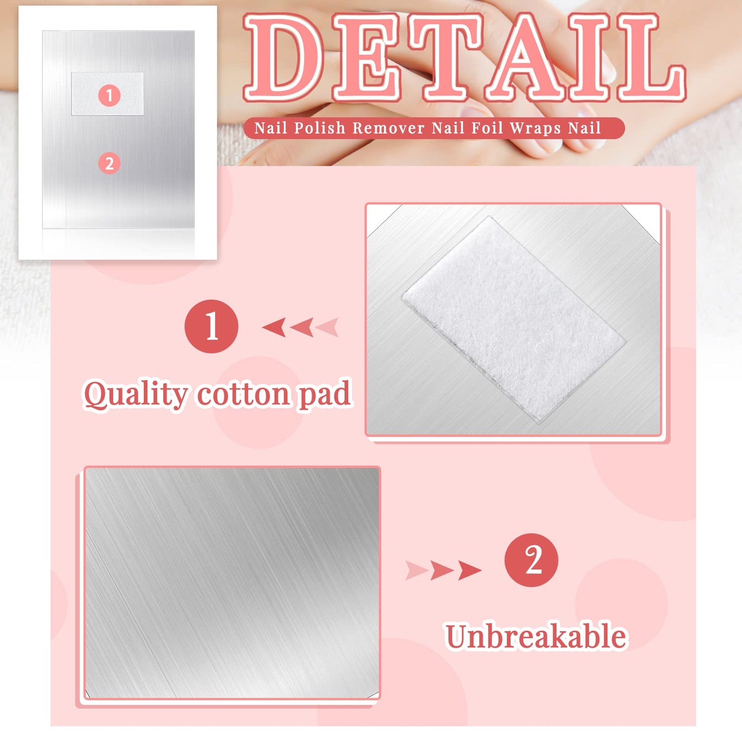 Demissle 1000 Pcs Gel Nail Polish Remover Foil Wraps Bulk Nail Soak off Foil Wraps Gel Finger Polish Remover with Pre-Attached Lint Pad, Silver