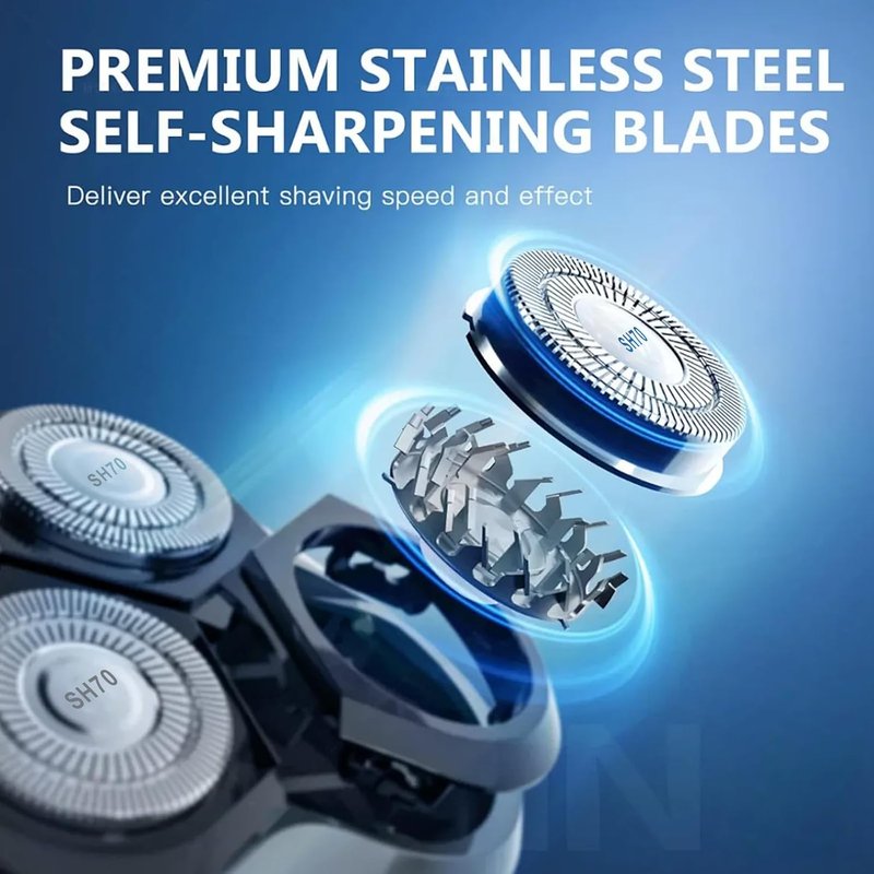 Philips Norelco SH70/71 Replacement Heads - Upgraded Double Blades for Series 7000 | Precision Cutting Performance