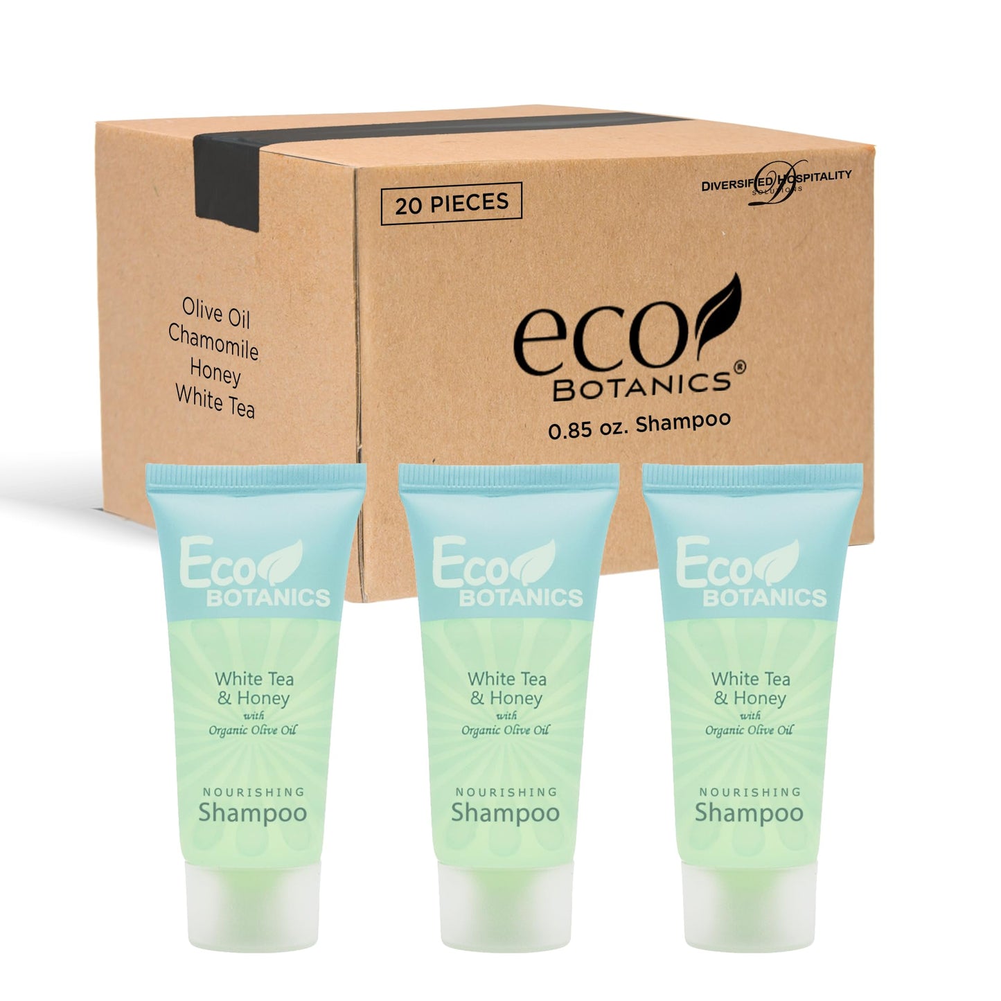 Eco Botanics Travel-Size Hotel Shampoo and Conditioner .85 oz (Case of 20)