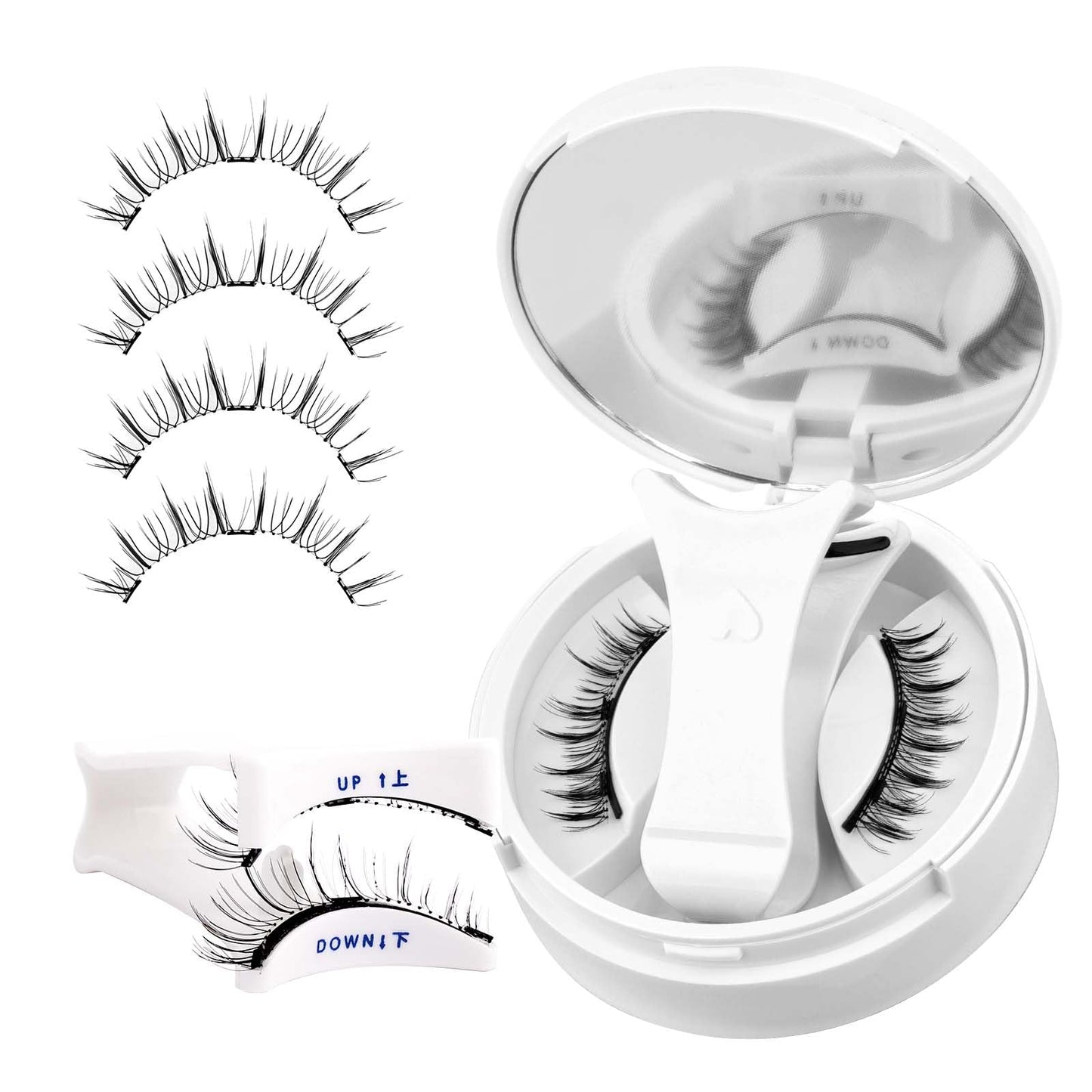 FADLASH Magnetic Eyelashes with Applicator Magnetic Lashes Reusable Natural Look Soft Magnet Eyelash Kit Easy to Wear 1 Pair (B1)