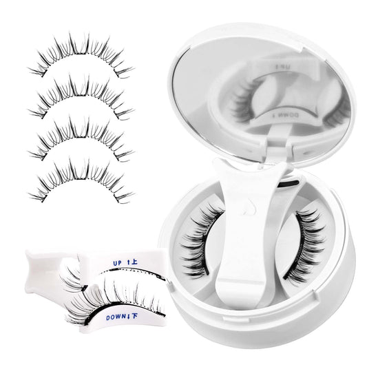 FADLASH Magnetic Eyelashes with Applicator Magnetic Lashes Reusable Natural Look Soft Magnet Eyelash Kit Easy to Wear 1 Pair (B1)