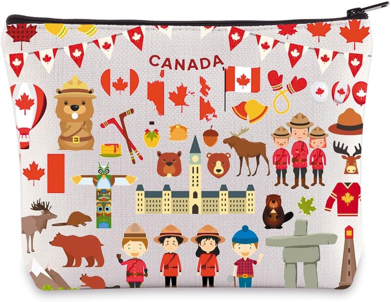 Funny Canada Trip Cosmetic Bag - Travel Makeup Zipper Pouch | Souvenir Gift