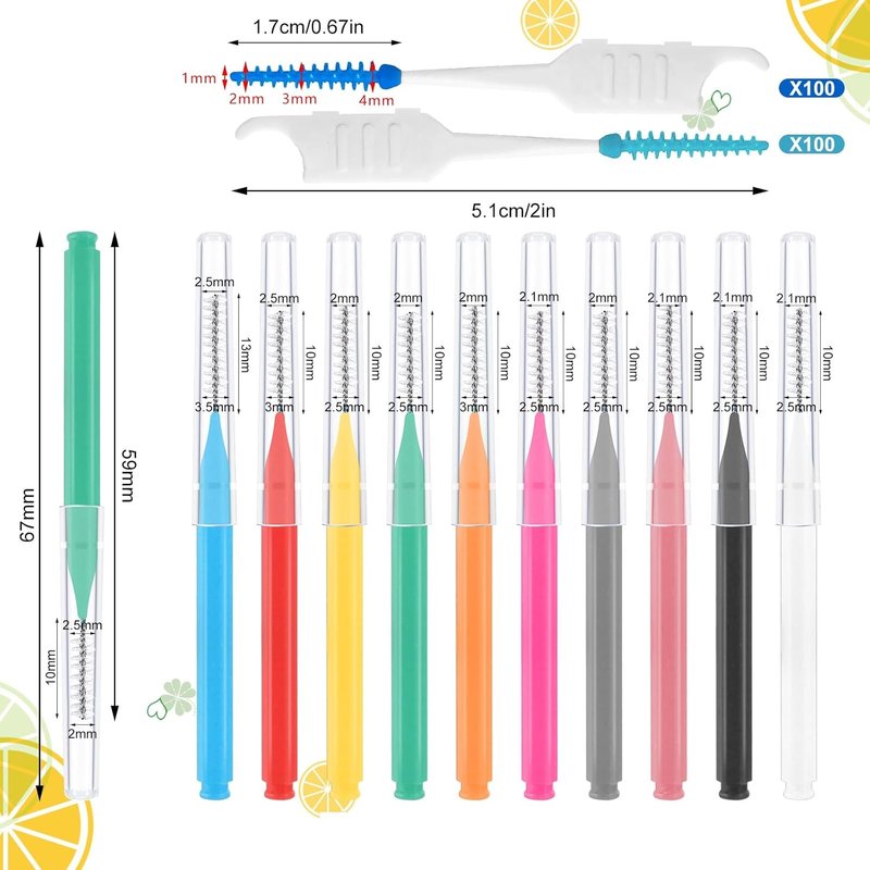 Braces Flossers Kit - 355 Pieces Interdental Brushes & Soft Dental Picks for Effective Oral Care | Multiple Sizes