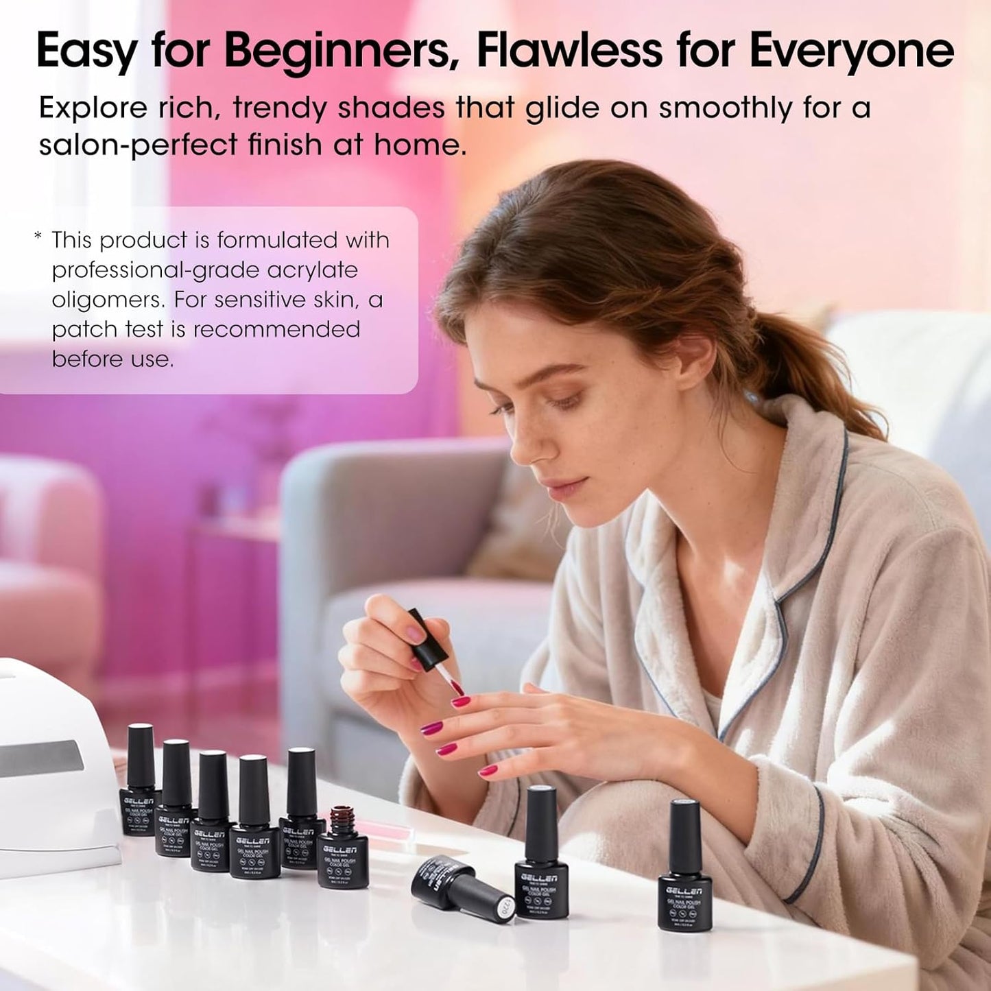 GELLEN 24pcs Gel Nail Polish Set - 20 Colors UV Gel Polish with Base & Top Coat | Hema Free, Perfect for All Seasons