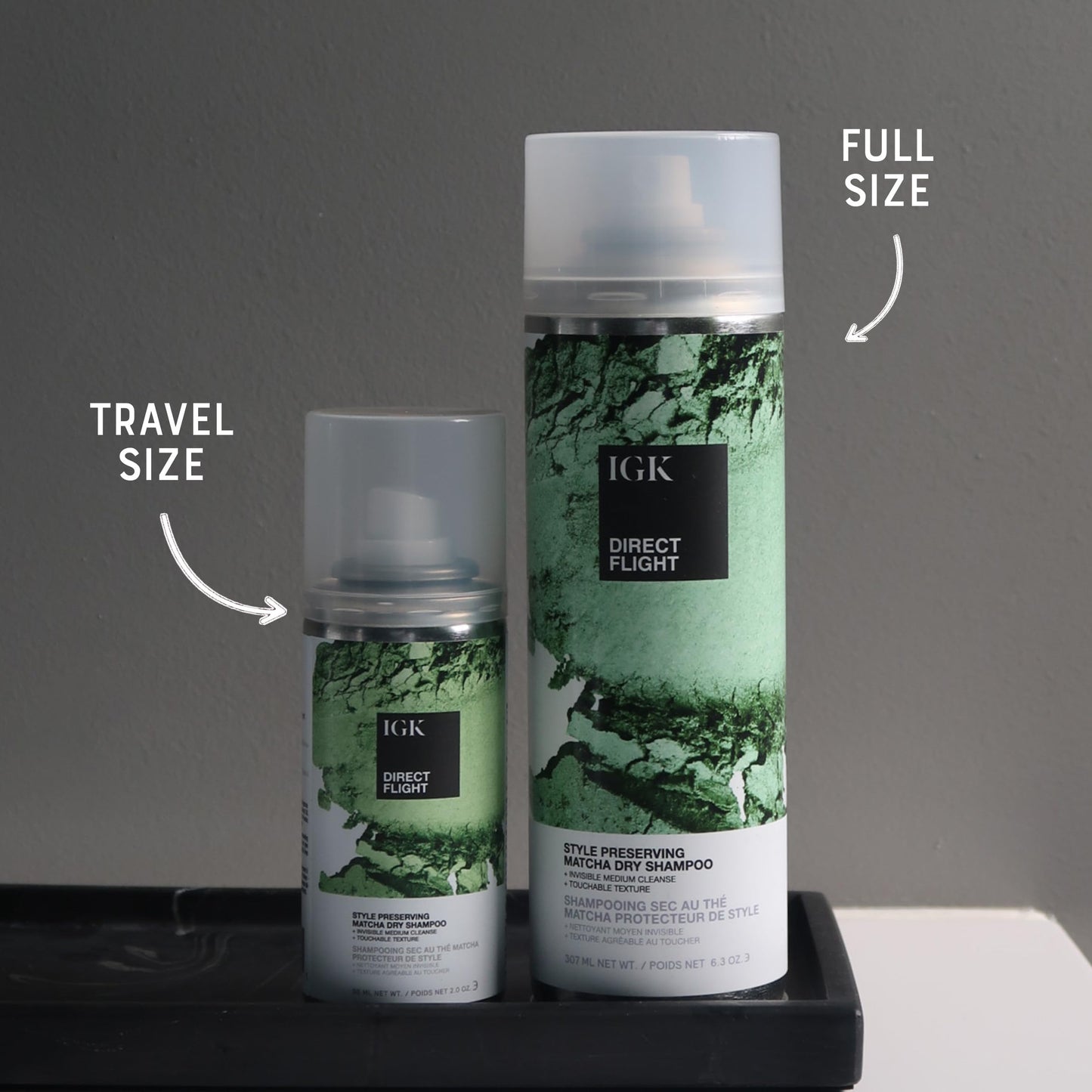 IGK DIRECT FLIGHT Multi-Tasking Matcha Dry Shampoo | Light Cleanse + Style Preserving | Vegan + Cruelty Free