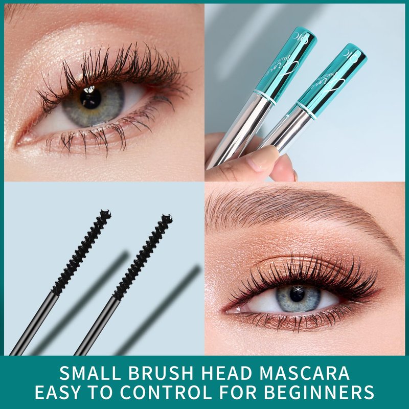 4D Ultra Fine Black Mascara for Fine Short Eyelash, Lengthening & Thickening Mascara for Women, 2.5 mm Brush, No Clumping, Long-lasting